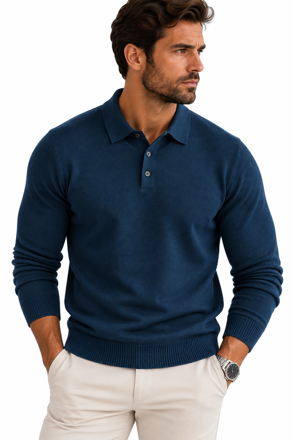 Enrique Polo met Lange Mouwen - elegant met klassieke polo kraag