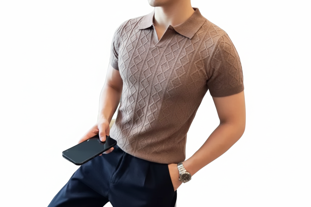 Luca polo - Zachte stof met ruit/diamant patroon