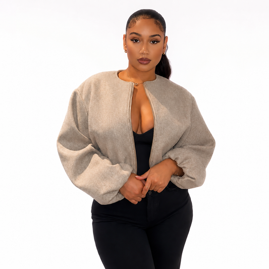 Sofia Bomberjacke – oversized mit subtiler Struktur in der Jacke