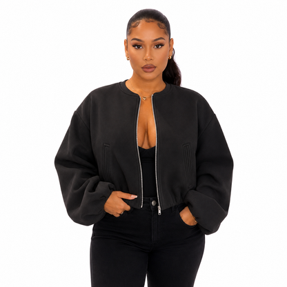 Veste bomber Sofia - coupe oversize avec structure subtile sur la veste