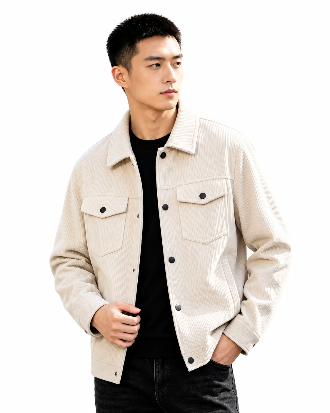 Luca Corduroy Jacket - ribbel structruur met 2 borst zakken