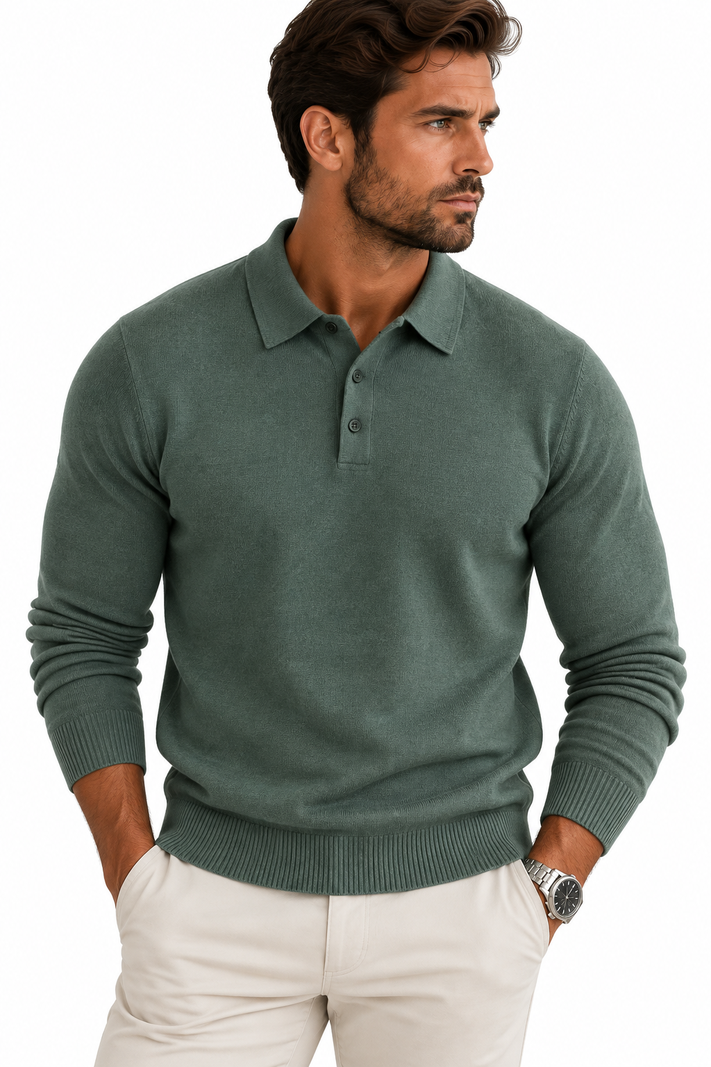 Enrique Polo met Lange Mouwen - elegant met klassieke polo kraag