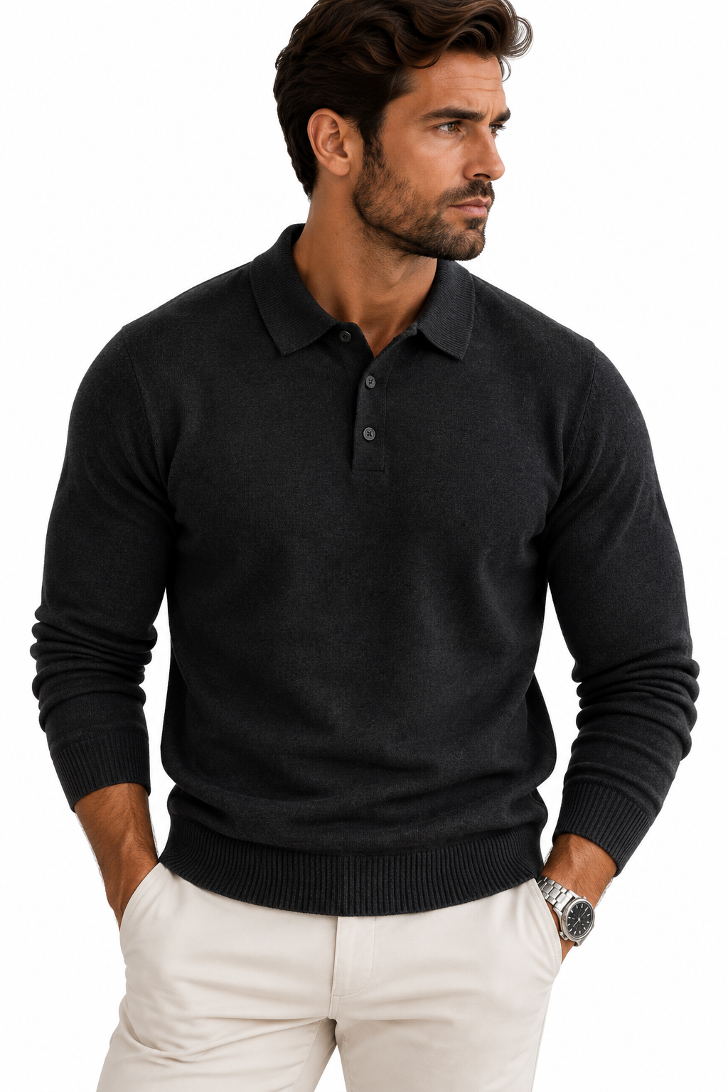 Enrique Polo met Lange Mouwen - elegant met klassieke polo kraag