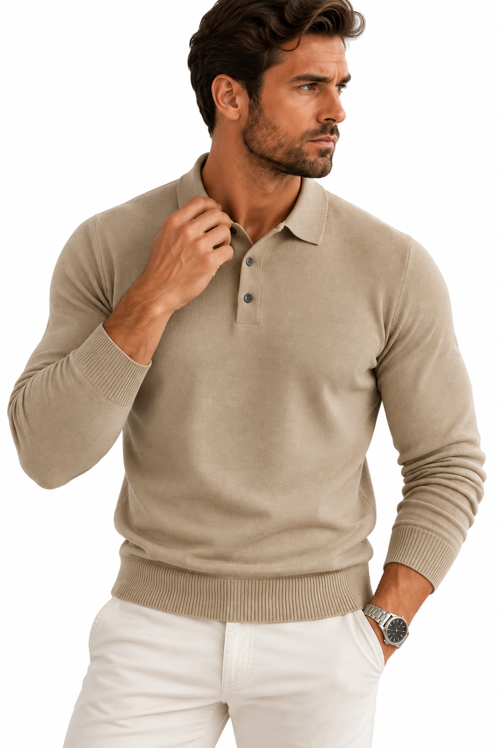 Enrique Polo met Lange Mouwen - elegant met klassieke polo kraag