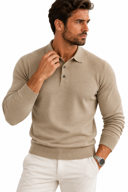 Enrique Polo met Lange Mouwen - elegant met klassieke polo kraag