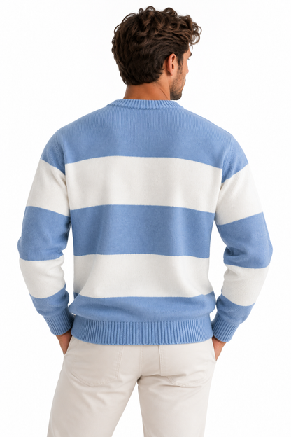 Pull rayé Milo à manches longues - tissu doux et confortable avec col rond
