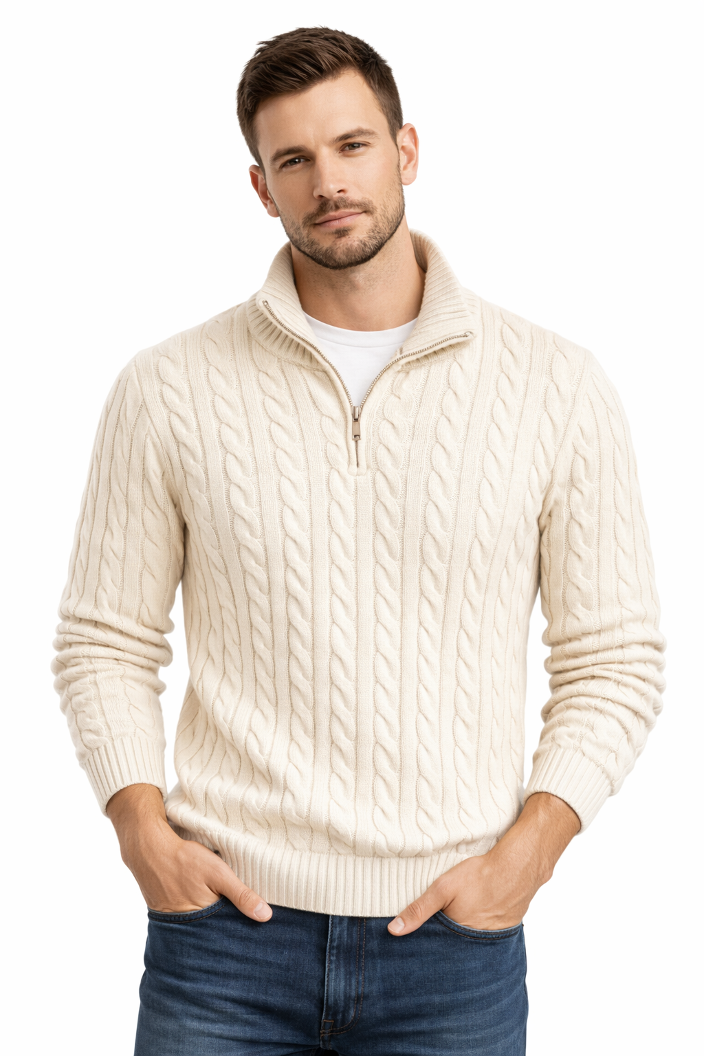 Mateo trui - tijdloze trui met gekabeld patroon