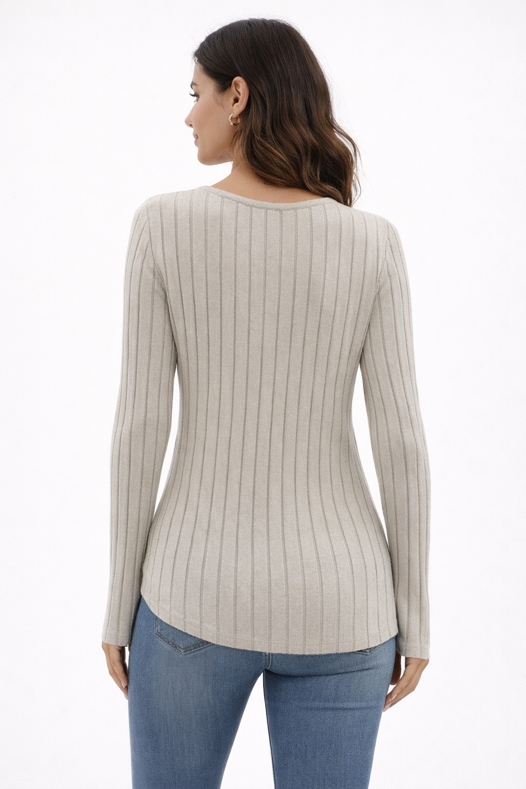 Lea trui - zachte warme stof met gelijnd patroon