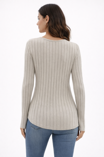 Lea trui - zachte warme stof met gelijnd patroon