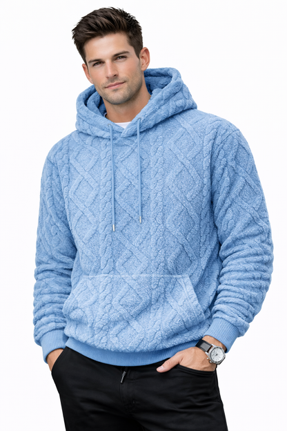 Mateo  trui - zachte warme trui met kap en Ruit/diamant patroon