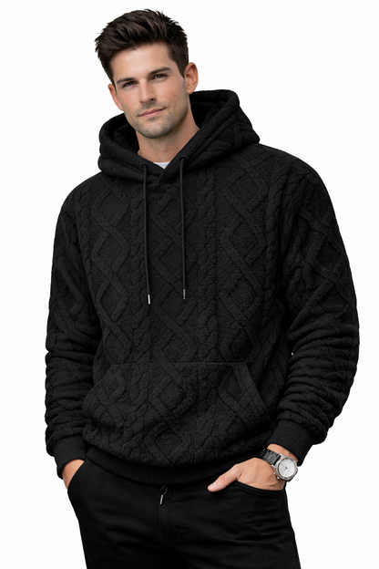 Mateo  trui - zachte warme trui met kap en Ruit/diamant patroon