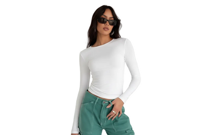 Nina  T-shirt - comfortabele en zachte t-shirt met lange mouwen