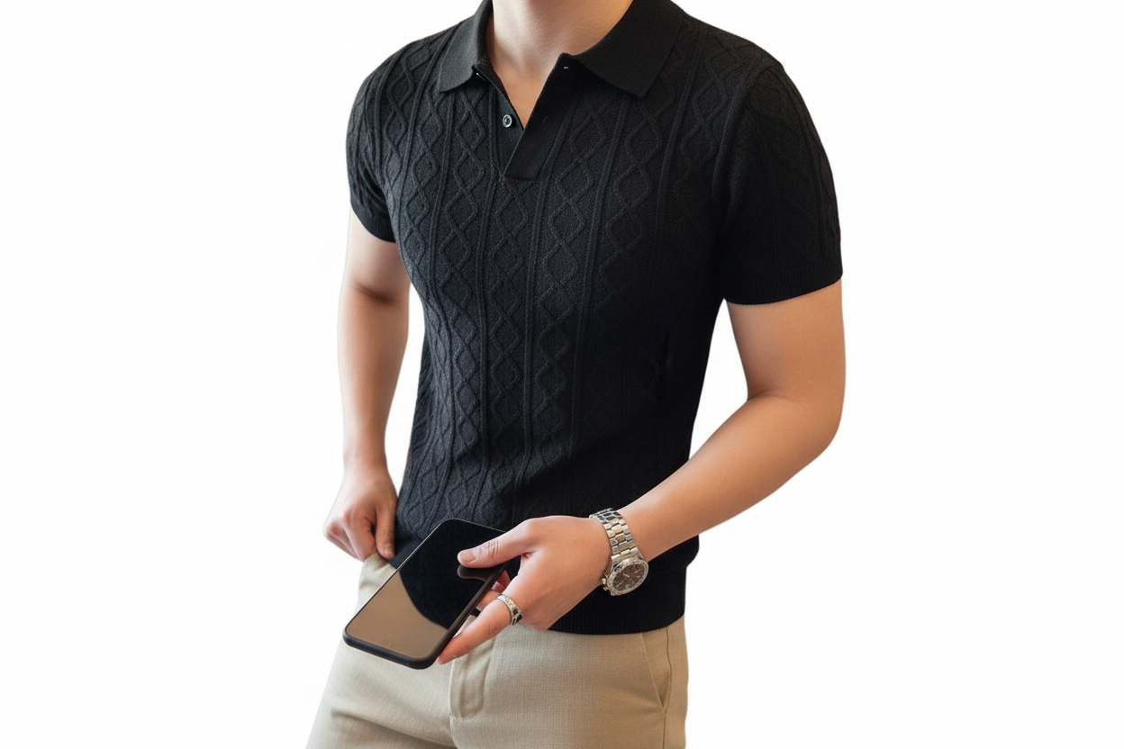 Luca polo - Zachte stof met ruit/diamant patroon