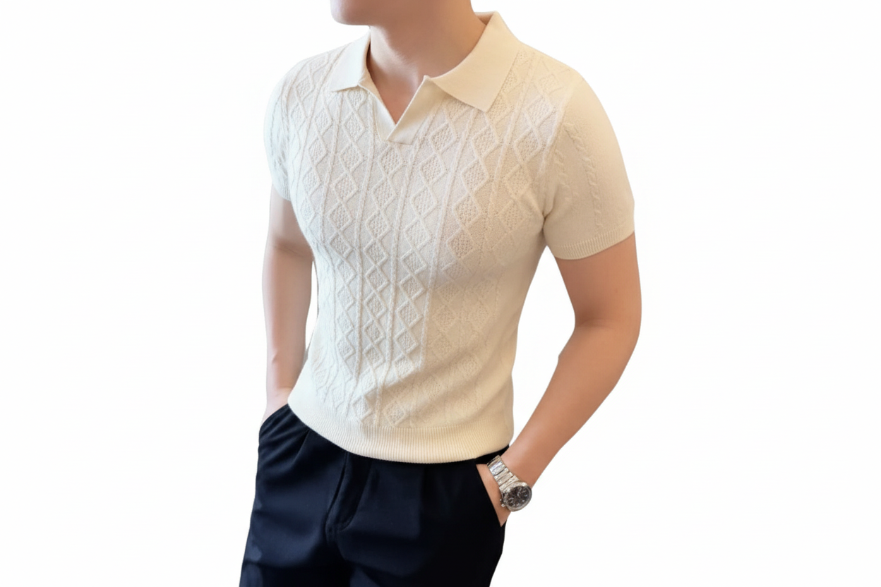 Luca polo - Zachte stof met ruit/diamant patroon